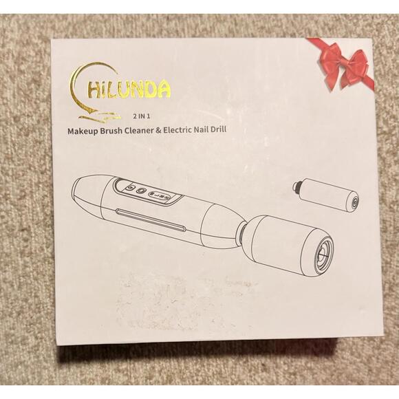 2-in-1 Nail Drill Electric Nail File with Makeup Brush Cleaner NIB - Picture 2 of 9